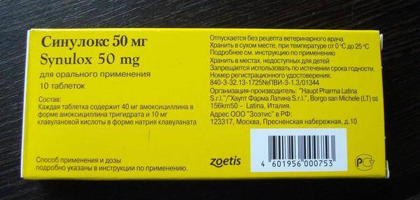 Синулокс для кошек: инструкция по применению, аналоги