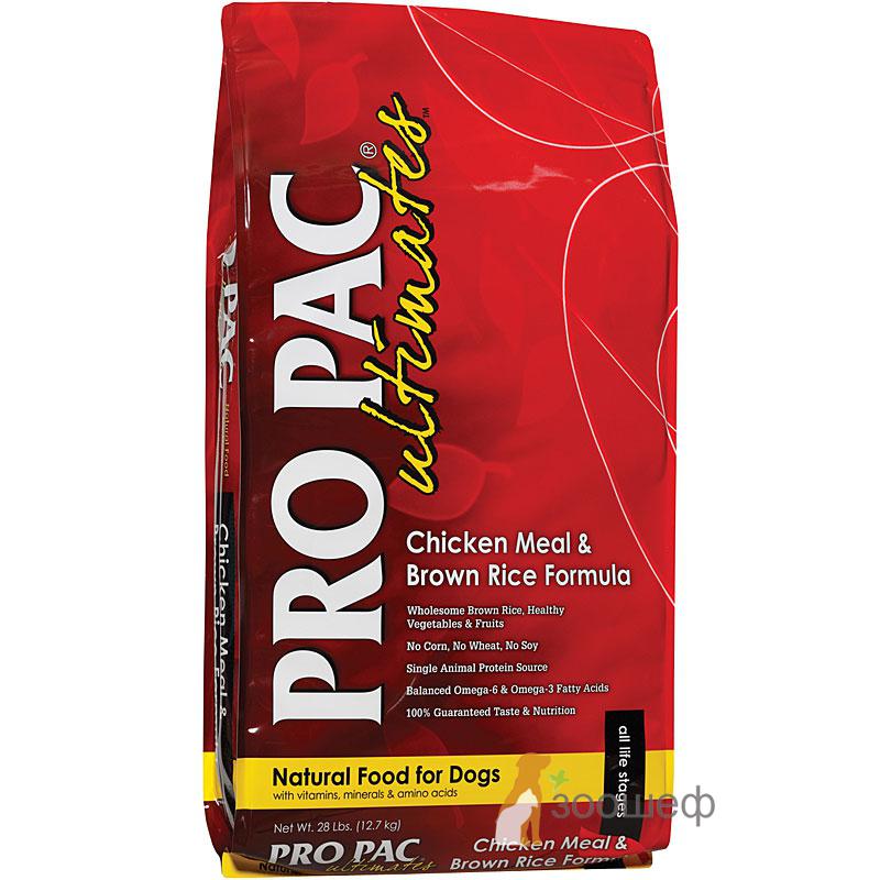 Корм для собак pro pac ultimates dog chicken & brown rice