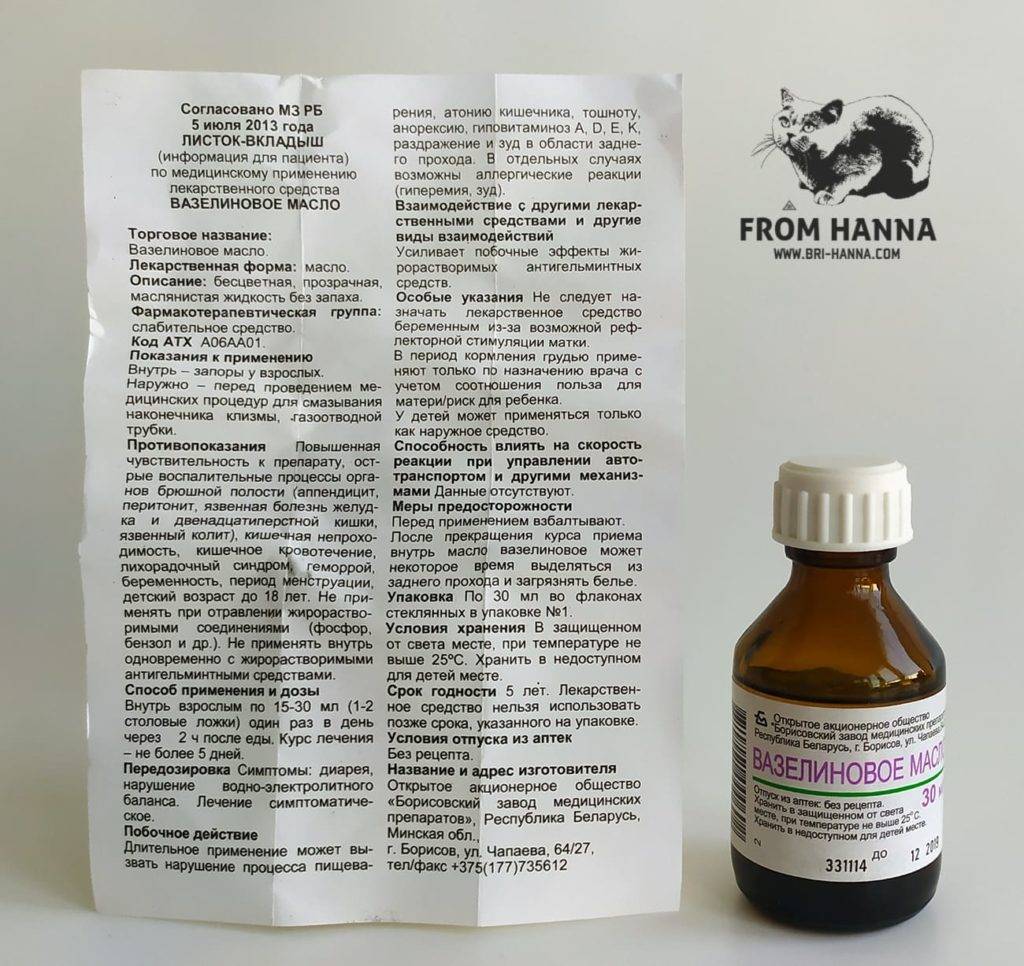 Как дать коту вазелиновое масло при запоре