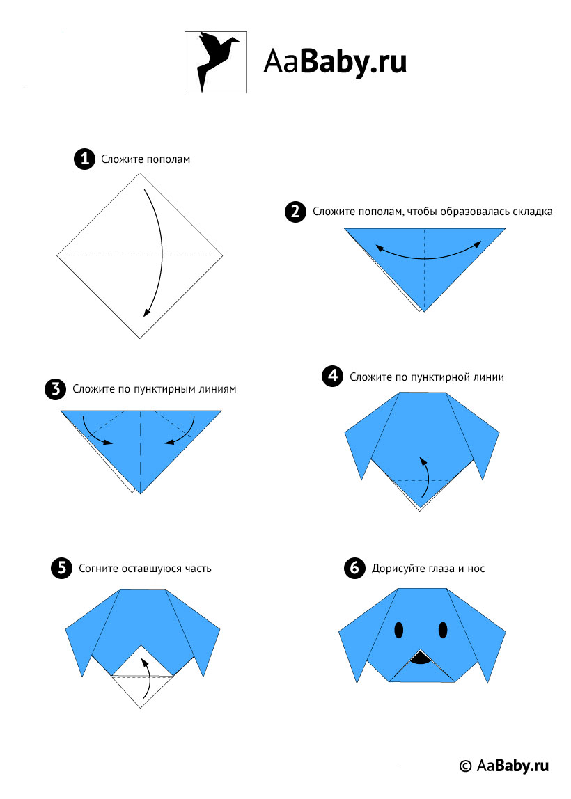Оригами собака из бумаги: мастер-класс для детей. инструкция, по созданию бумажной собаки своими руками (фото + видео-уроки)