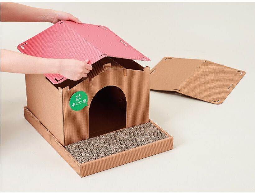 Инструкция по изготовлению домика для кота с помощью коробки из картона