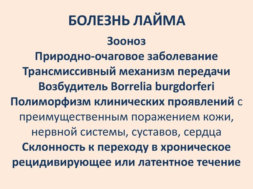 Болезнь лайма - симптомы болезни, профилактика и лечение болезни лайма, причины заболевания и его диагностика на eurolab