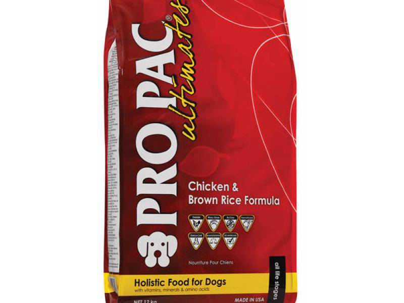 Корм для собак pro pac ultimates dog chicken & brown rice